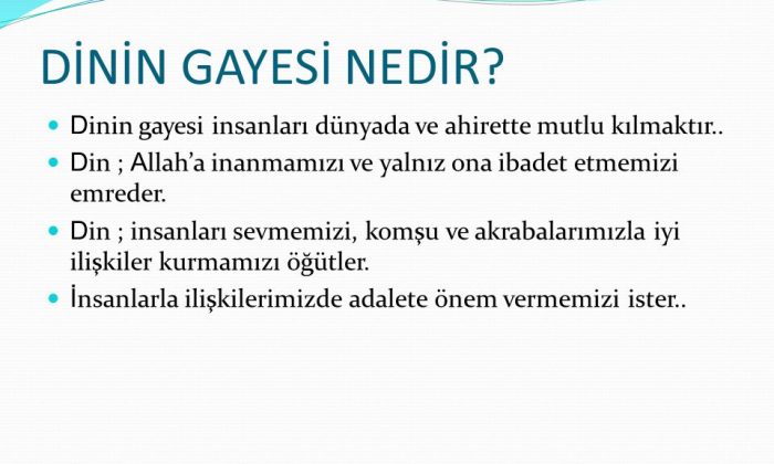 Dinin nedir sorusuna cevap?